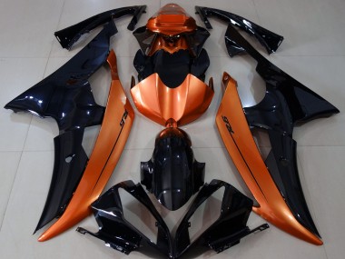 2008-2016 Noir Brillant & Orange Clair R6 Carénage Moto