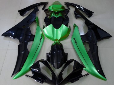 2008-2016 Noir Brillant & Vert Clair R6 Carénage Moto
