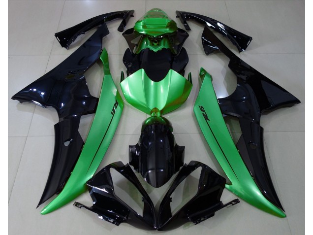 2008-2016 Noir Brillant & Vert Clair R6 Carénage Moto 2008-2016 Noir Brillant & Vert Clair R6 Carénage Moto