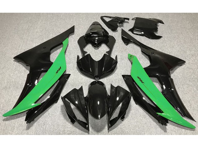 2008-2016 Noir Brillant & Vert R6 Carénage Moto 2008-2016 Noir Brillant & Vert R6 Carénage Moto