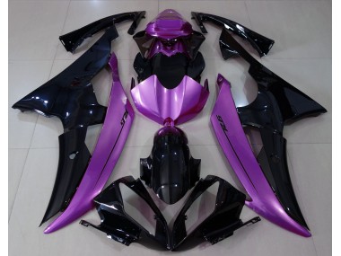 2008-2016 Noir Brillant & Violet Rose R6 Carénage Moto