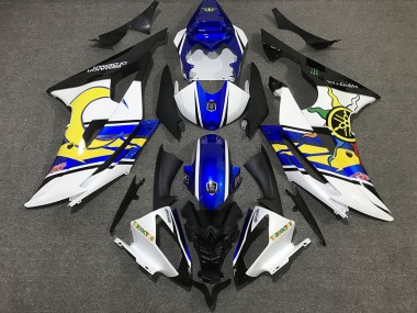 2008-2016 Personnalisé Blanc & Bleu R6 Carénage Moto