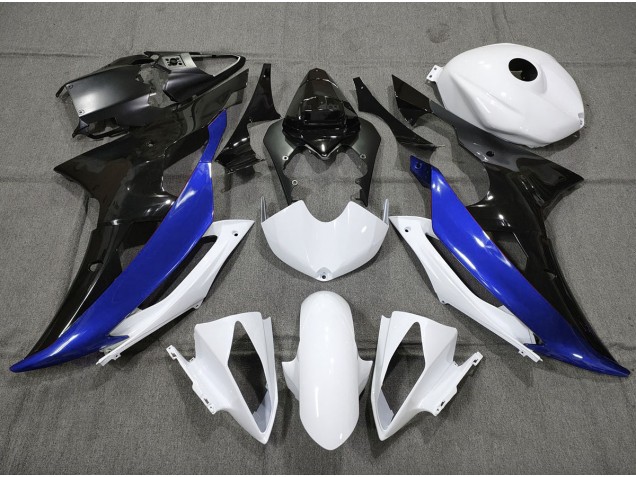 2008-2016 Personnalisé Bleu Noir & Blanc R6 Carénage Moto 2008-2016 Personnalisé Bleu Noir & Blanc R6 Carénage Moto