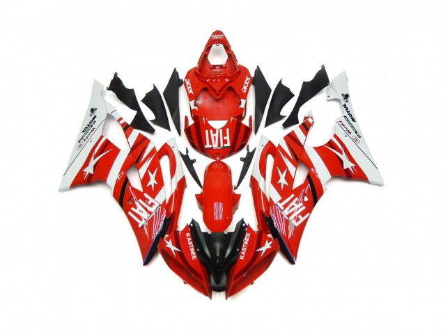 2008-2016 Rouge & Blanc Avec Des Étoiles R6 Carénage Moto