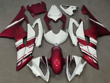 2008-2016 Style Blanc & Rouge Brillant OEM R6 Carénage Moto