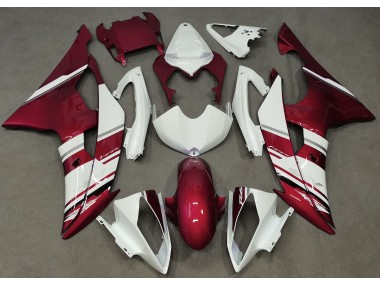 2008-2016 Style Blanc & Rouge Brillant OEM R6 Carénage Moto