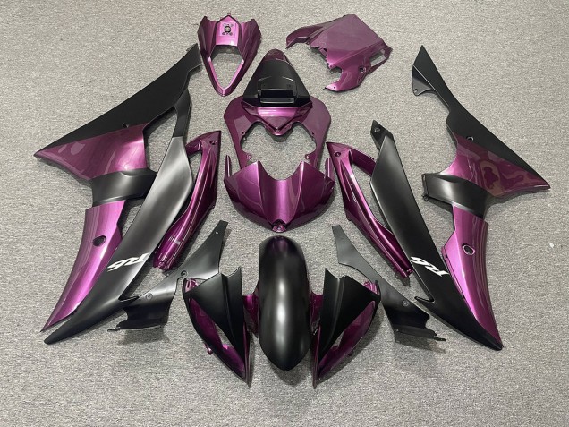 2008-2016 Violet Clair & Noir Mat R6 Carénage Moto 2008-2016 Violet Clair & Noir Mat R6 Carénage Moto