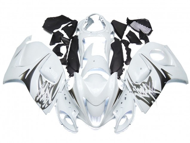 2008-2020 Blanc Brillant Avec Logos De Style Argenté GSXR 1300 Carénage Moto 2008-2020 Blanc Brillant Avec Logos De Style Argenté GSXR 1300 Carénage Moto
