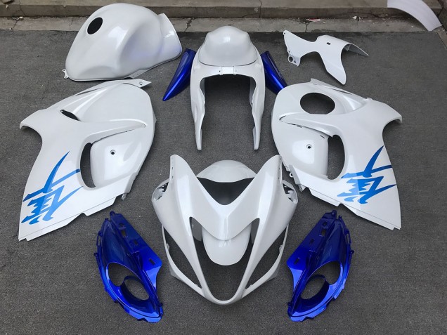2008-2020 Blanc Brillant & Bleu GSXR 1300 Carénage Moto 2008-2020 Blanc Brillant & Bleu GSXR 1300 Carénage Moto