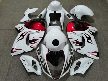 2008-2020 Blanc Brillant & Rouge Flamme GSXR 1300 Carénage Moto