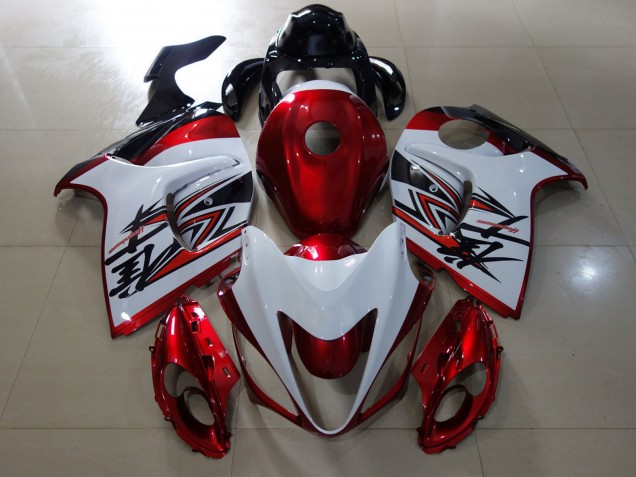 2008-2020 Design Rouge Brillant & Blanc GSXR 1300 Carénage Moto 2008-2020 Design Rouge Brillant & Blanc GSXR 1300 Carénage Moto