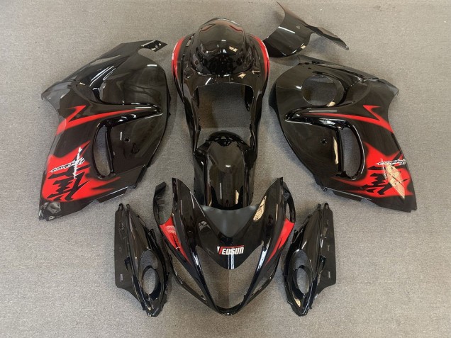 2008-2020 Noir Brillant Avec Logos Rouges GSXR 1300 Carénage Moto 2008-2020 Noir Brillant Avec Logos Rouges GSXR 1300 Carénage Moto