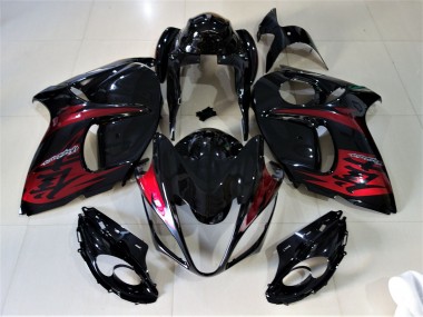 2008-2020 Noir Brillant & Rouge Bonbon GSXR 1300 Carénage Moto