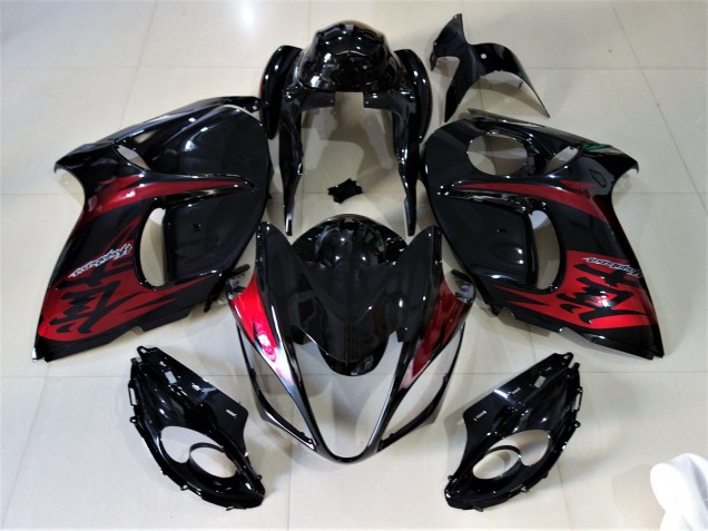 2008-2020 Noir Brillant & Rouge Bonbon GSXR 1300 Carénage Moto 2008-2020 Noir Brillant & Rouge Bonbon GSXR 1300 Carénage Moto