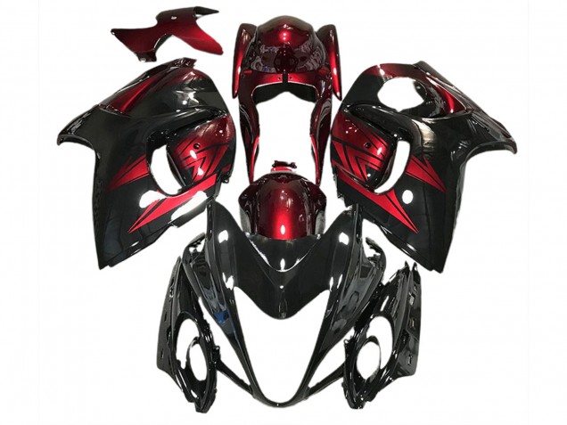 2008-2020 Noir Brillant & Rouge Profond GSXR 1300 Carénage Moto 2008-2020 Noir Brillant & Rouge Profond GSXR 1300 Carénage Moto