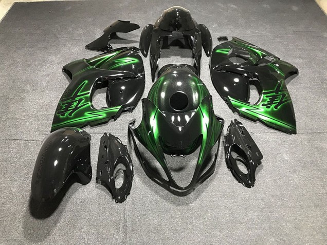2008-2020 Noir Brillant & Vert GSXR 1300 Carénage Moto 2008-2020 Noir Brillant & Vert GSXR 1300 Carénage Moto