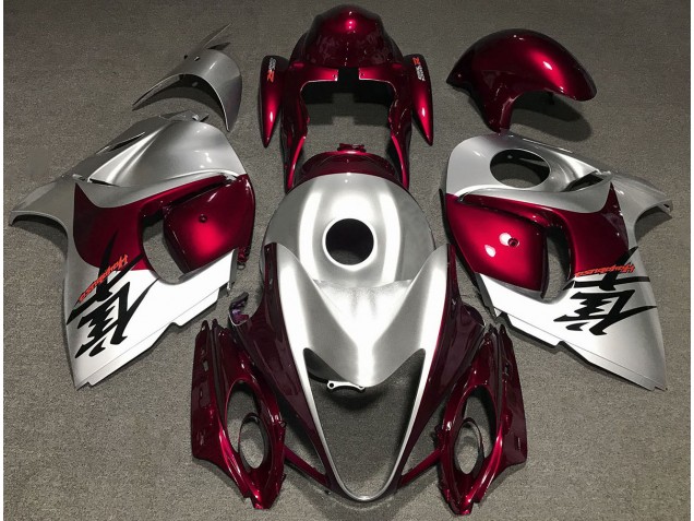 2008-2020 Rouge Brillant & Argent GSXR 1300 Carénage Moto 2008-2020 Rouge Brillant & Argent GSXR 1300 Carénage Moto