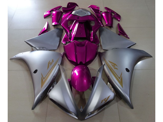 2009-2011 Argent Mat & Rose R1 Carénage Moto 2009-2011 Argent Mat & Rose R1 Carénage Moto