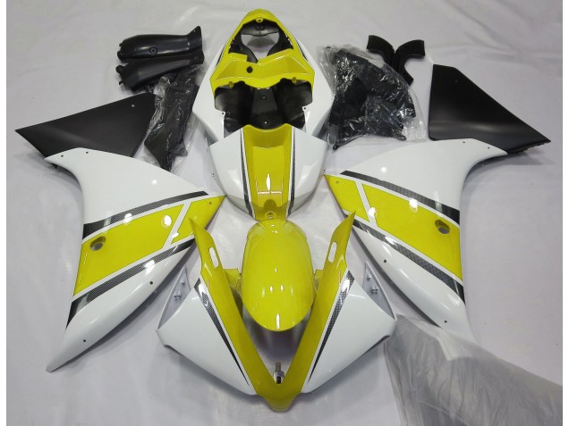 2009-2011 Blanc Brillant & Jaune R1 Carénage Moto 2009-2011 Blanc Brillant & Jaune R1 Carénage Moto