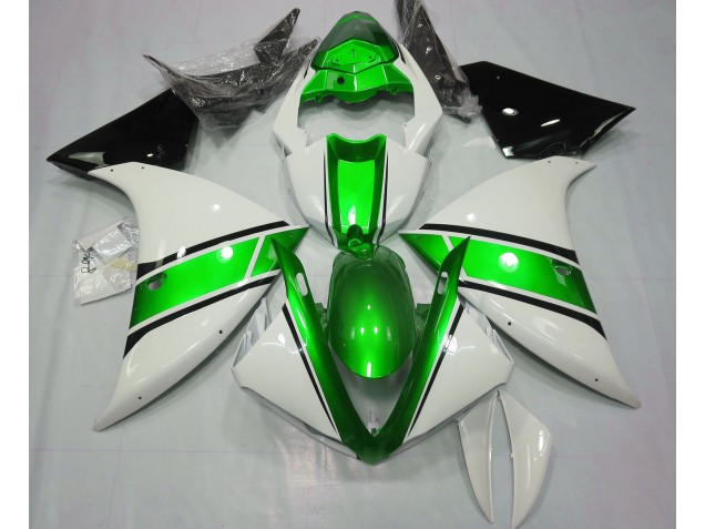 2009-2011 Blanc Brillant & Vert Métallisé R1 Carénage Moto 2009-2011 Blanc Brillant & Vert Métallisé R1 Carénage Moto