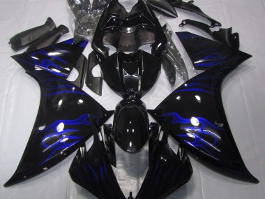 2009-2011 Noir & Bleu Flamme R1 Carénage Moto