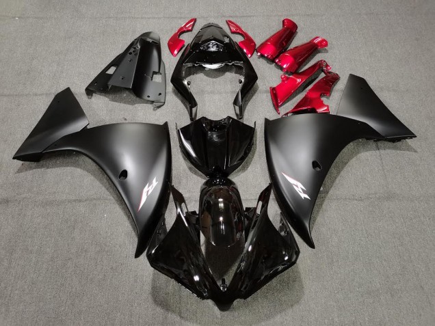2009-2011 Noir Mat & Rouge R1 Carénage Moto 2009-2011 Noir Mat & Rouge R1 Carénage Moto
