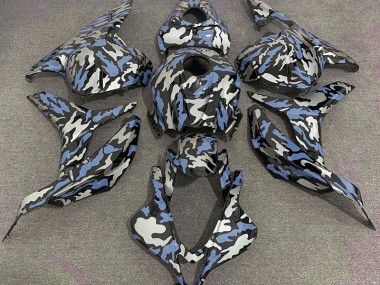 2009-2012 Bleu & Argent Camo CBR600RR Carénage Moto