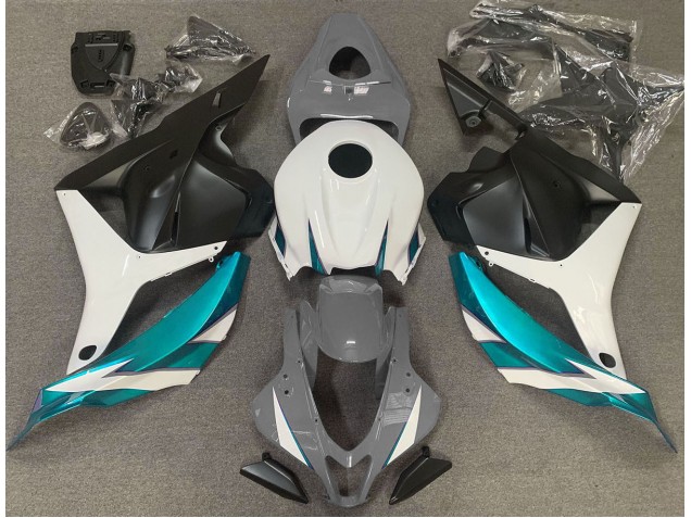 2009-2012 Gris Brillant Blanc & Bleu Clair CBR600RR Carénage Moto 2009-2012 Gris Brillant Blanc & Bleu Clair CBR600RR Carénage Moto
