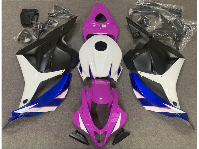 2009-2012 Rose Brillant Blanc & Bleu CBR600RR Carénage Moto 2009-2012 Rose Brillant Blanc & Bleu CBR600RR Carénage Moto