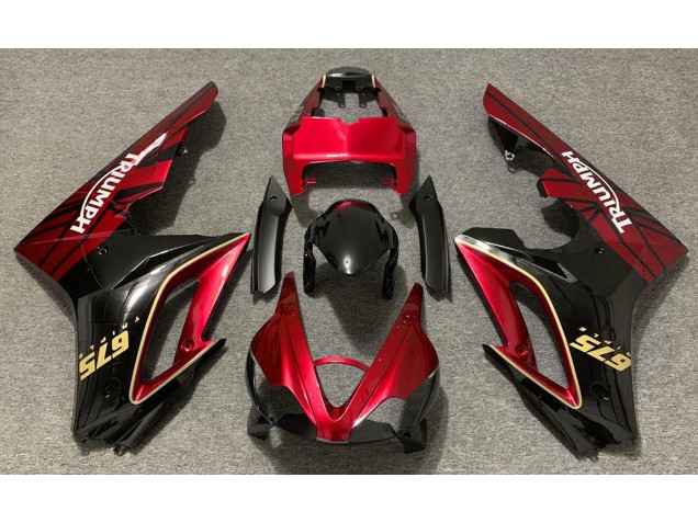 2009-2012 Rouge Brillant & Noir Daytona 675 Carénage Moto 2009-2012 Rouge Brillant & Noir Daytona 675 Carénage Moto