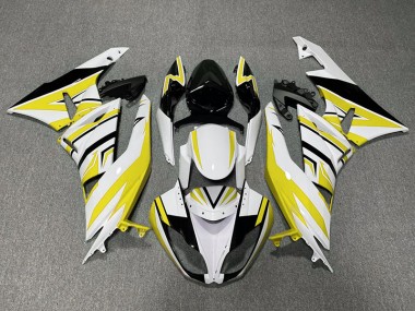 2009-2012 Zag Jaune Blanc & Noir ZX6R Carénage Moto