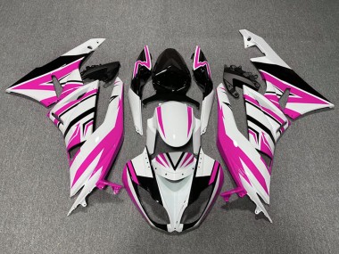 2009-2012 Zag Rose Blanc & Noir ZX6R Carénage Moto
