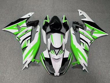2009-2012 Zag Vert Blanc & Noir ZX6R Carénage Moto