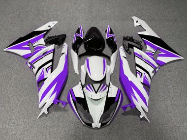 2009-2012 Zag Violet Blanc & Noir ZX6R Carénage Moto