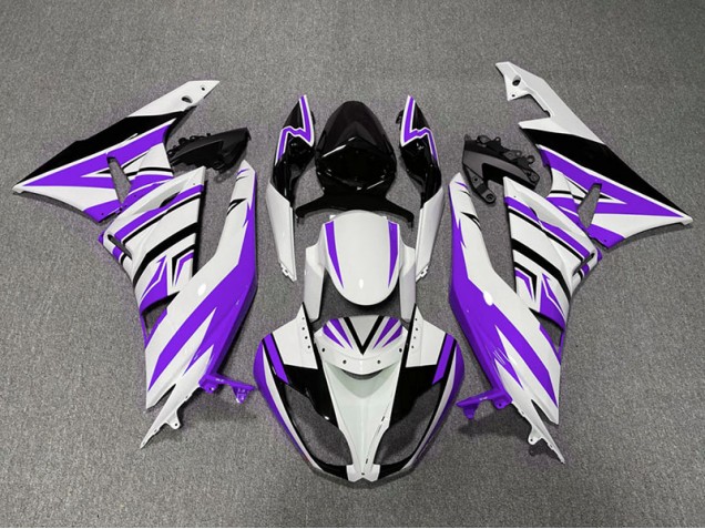 2009-2012 Zag Violet Blanc & Noir ZX6R Carénage Moto 2009-2012 Zag Violet Blanc & Noir ZX6R Carénage Moto
