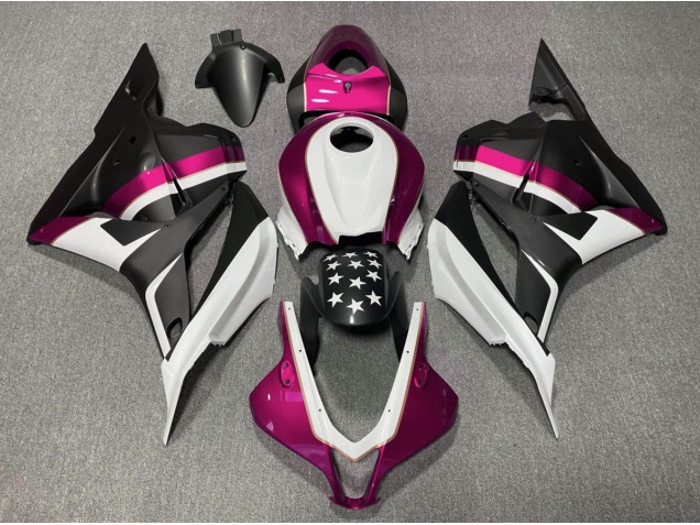 2009-2012 Étoile Noire Mate & Rose CBR600RR Carénage Moto 2009-2012 Étoile Noire Mate & Rose CBR600RR Carénage Moto