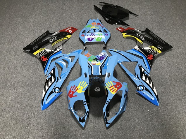 2009-2014 Alien Bleu & Blanc S1000RR Carénage Moto 2009-2014 Alien Bleu & Blanc S1000RR Carénage Moto