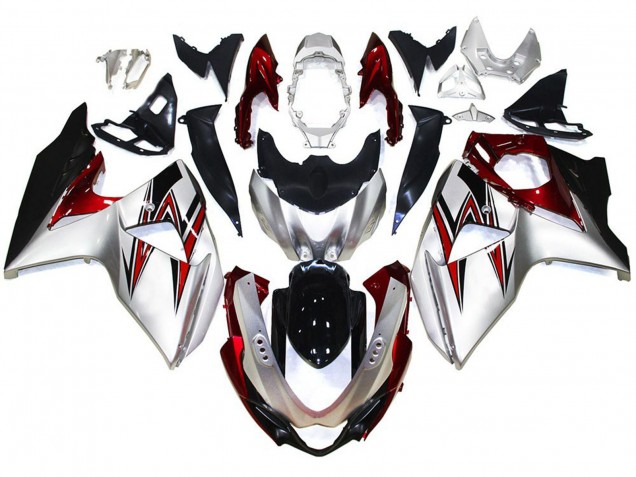 2009-2016 Argent Avec Des Reflets Rouges GSXR 1000 Carénage Moto 2009-2016 Argent Avec Des Reflets Rouges GSXR 1000 Carénage Moto