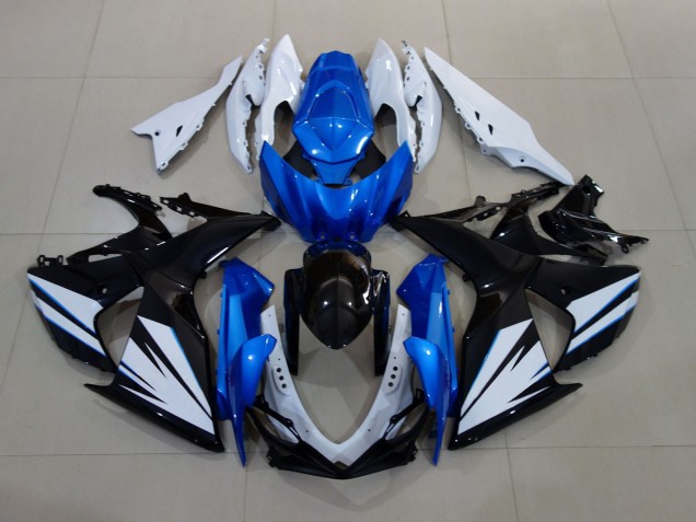 2009-2016 Blanc Brillant & Noir Avec Rouge Bleu Mat GSXR 1000 Carénage Moto 2009-2016 Blanc Brillant & Noir Avec Rouge Bleu Mat GSXR 1000 Carénage Moto