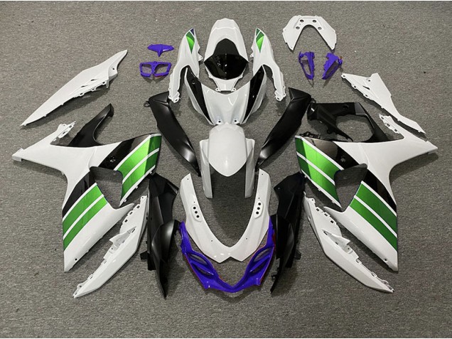 2009-2016 Blanc Brillant Vert Noir & Violet GSXR 1000 Carénage Moto 2009-2016 Blanc Brillant Vert Noir & Violet GSXR 1000 Carénage Moto