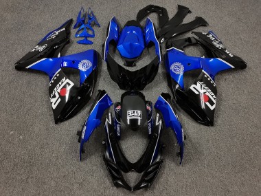 2009-2016 Noir & Bleu Avec Logos Personnalisés GSXR 1000 Carénage Moto
