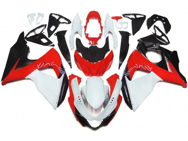 2009-2016 Rouge Brillant Avec Blanc & Noir GSXR 1000 Carénage Moto 2009-2016 Rouge Brillant Avec Blanc & Noir GSXR 1000 Carénage Moto