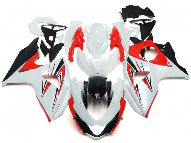 2009-2016 Rouge Brillant Avec Style Personnalisé Blanc & Noir GSXR 1000 Carénage Moto 2009-2016 Rouge Brillant Avec Style Personnalisé Blanc & Noir GSXR 1000 Carénage Moto