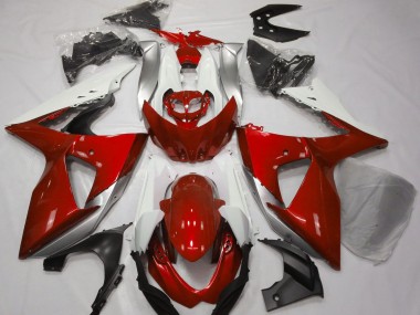 2009-2016 Rouge Brillant & Blanc GSXR 1000 Carénage Moto