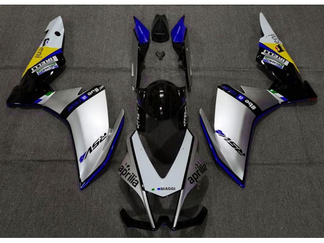 2010-2015 Argent Pirelli & Bleu RSV4 1000 Carénage Moto 2010-2015 Argent Pirelli & Bleu RSV4 1000 Carénage Moto