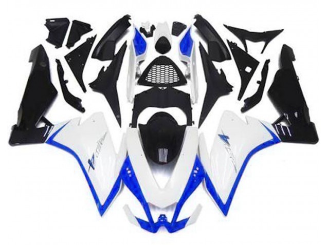 2010-2015 Blanc Brillant & Bleu RSV4 1000 Carénage Moto 2010-2015 Blanc Brillant & Bleu RSV4 1000 Carénage Moto