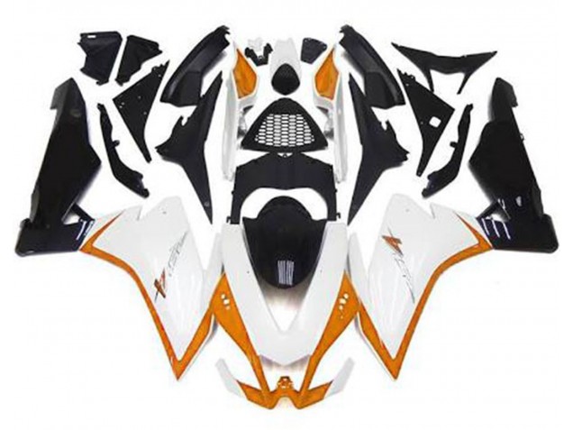 2010-2015 Blanc Brillant & Orange RSV4 1000 Carénage Moto 2010-2015 Blanc Brillant & Orange RSV4 1000 Carénage Moto