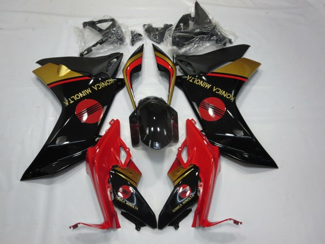 2011-2012 Konica Minolta Rouge Noir & Or CBR600F Carénage Moto 2011-2012 Konica Minolta Rouge Noir & Or CBR600F Carénage Moto