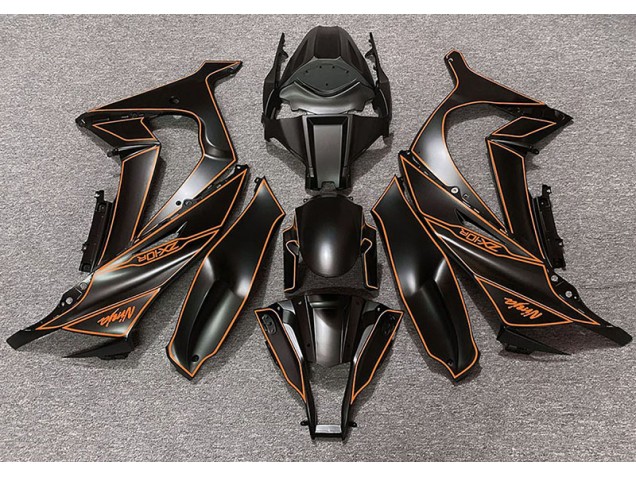 2011-2015 Doublure Noir Mat & Orange ZX10R Carénage Moto 2011-2015 Doublure Noir Mat & Orange ZX10R Carénage Moto