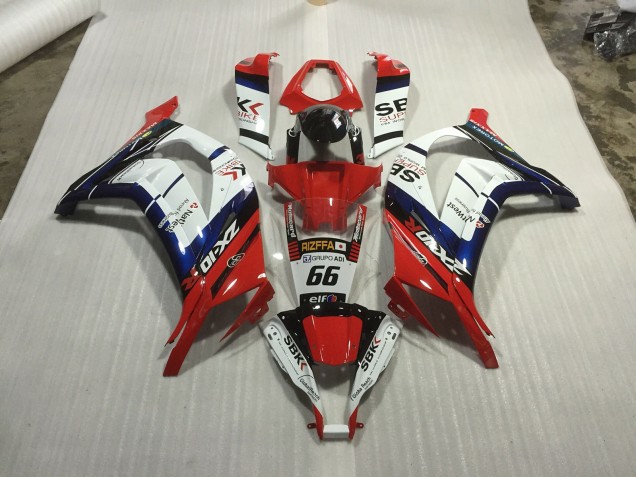 2011-2015 Rouge Bleu & Blanc Course ZX10R Carénage Moto 2011-2015 Rouge Bleu & Blanc Course ZX10R Carénage Moto